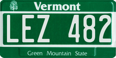 VT license plate LEZ482