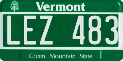 VT license plate LEZ483