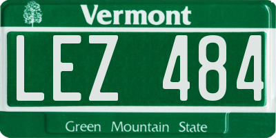 VT license plate LEZ484