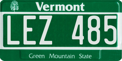 VT license plate LEZ485