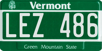 VT license plate LEZ486