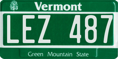 VT license plate LEZ487