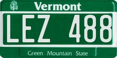 VT license plate LEZ488