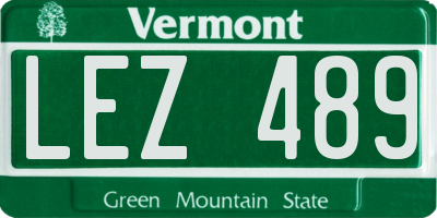 VT license plate LEZ489