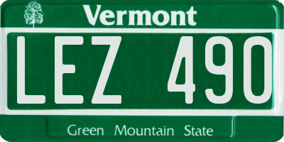 VT license plate LEZ490