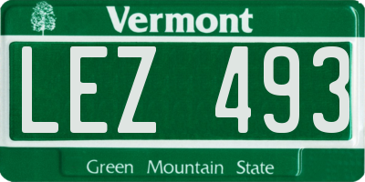 VT license plate LEZ493
