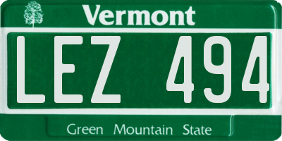 VT license plate LEZ494