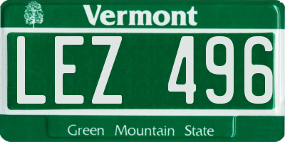 VT license plate LEZ496