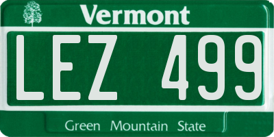VT license plate LEZ499