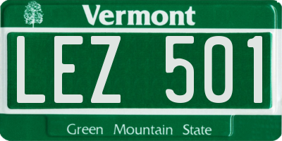 VT license plate LEZ501