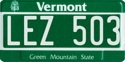VT license plate LEZ503