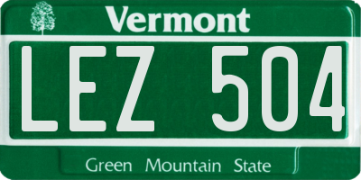VT license plate LEZ504