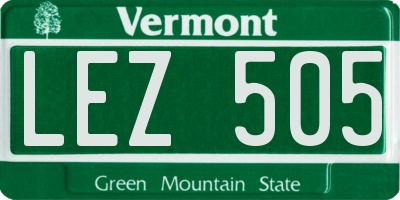VT license plate LEZ505