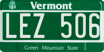 VT license plate LEZ506