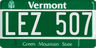 VT license plate LEZ507