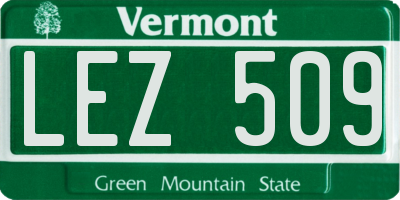 VT license plate LEZ509