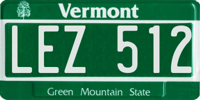 VT license plate LEZ512