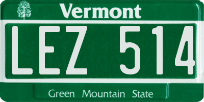 VT license plate LEZ514