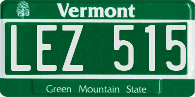 VT license plate LEZ515