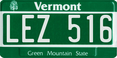 VT license plate LEZ516