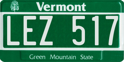 VT license plate LEZ517