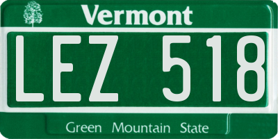 VT license plate LEZ518
