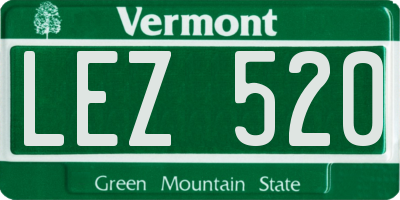 VT license plate LEZ520