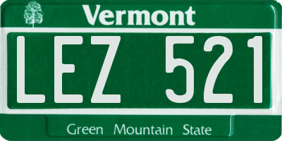 VT license plate LEZ521