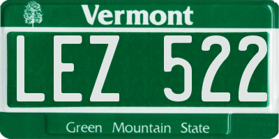 VT license plate LEZ522
