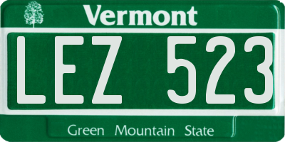 VT license plate LEZ523