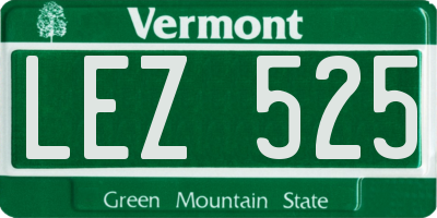 VT license plate LEZ525