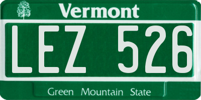 VT license plate LEZ526
