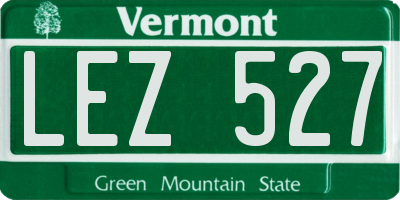 VT license plate LEZ527
