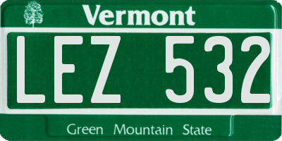 VT license plate LEZ532