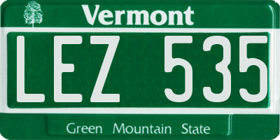 VT license plate LEZ535