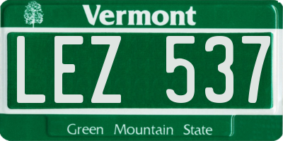 VT license plate LEZ537
