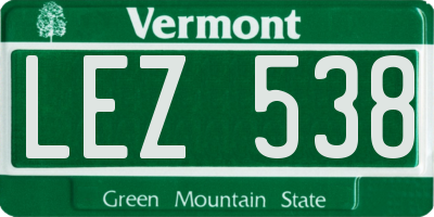 VT license plate LEZ538