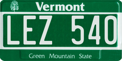 VT license plate LEZ540