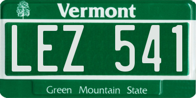 VT license plate LEZ541