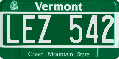 VT license plate LEZ542