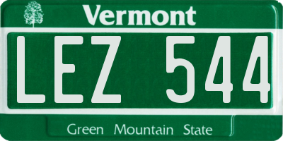 VT license plate LEZ544