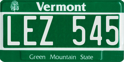 VT license plate LEZ545