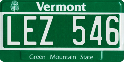 VT license plate LEZ546