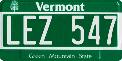 VT license plate LEZ547