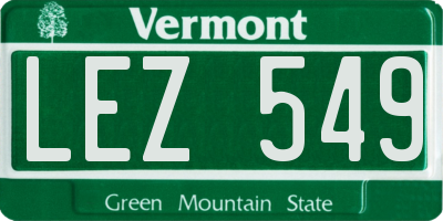 VT license plate LEZ549