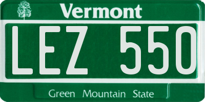 VT license plate LEZ550