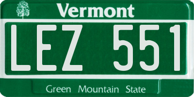VT license plate LEZ551