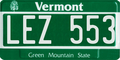 VT license plate LEZ553