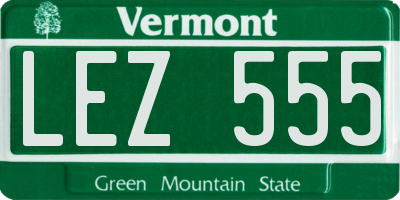 VT license plate LEZ555