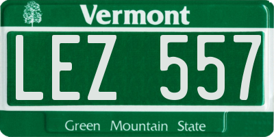 VT license plate LEZ557